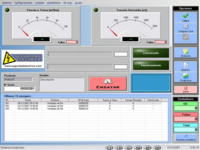 Equipo para ensayos de Seguridad El�ctrica IEC 60335